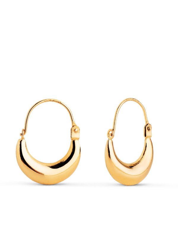 18K PENDIENTES HUECOS MORCILLAS. 15X5 MM