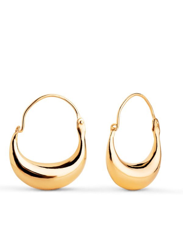 18K PENDIENTES HUECOS MORCILLAS. 17X5 MM
