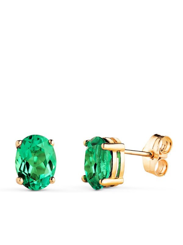 18K PENDIENTES GARRAS ESMERALDA 7X5...