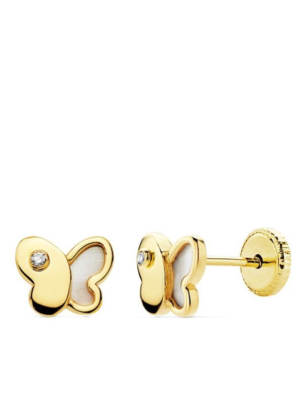 18K PENDIENTES ORO AMARILLO MARIPOSA...