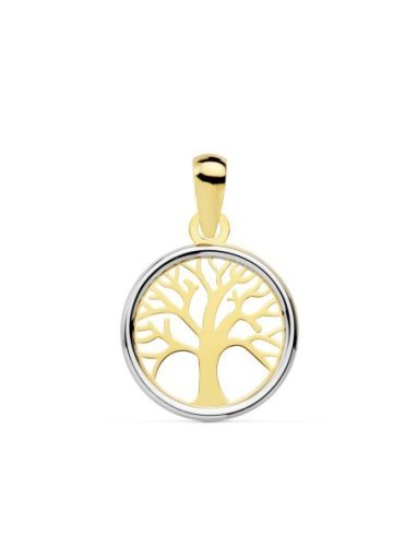 18K COLGANTE ARBOL DE LA VIDA BICOLOR...