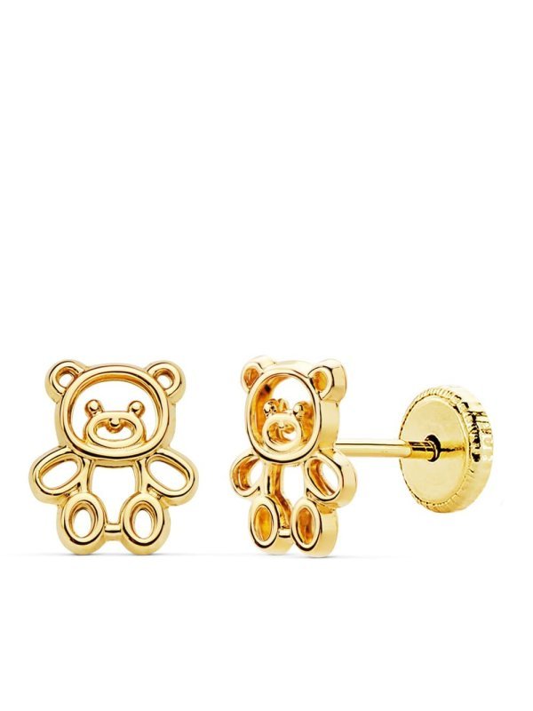 18K PENDIENTES ORO AMARILLO OSO...