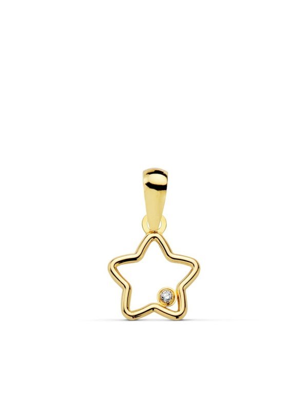 18K COLGANTE ESTRELLA CIRCONITA 9X9 MM