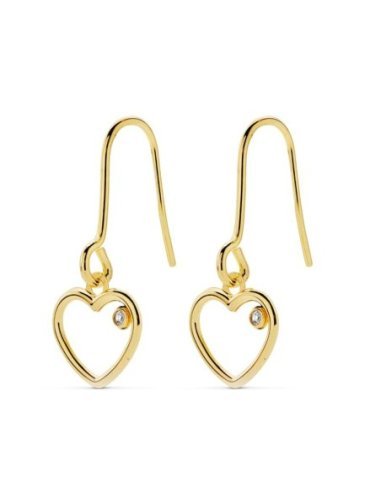 18K PENDIENTES CORAZON CIRCONITAS...