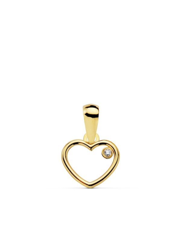 18K COLGANTE CORAZON CIRCONITA 9X8 MM