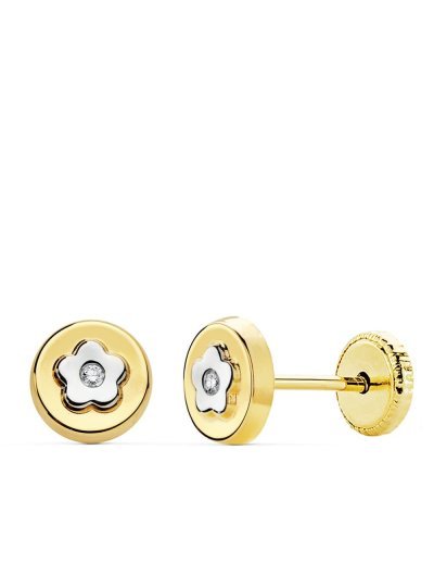 18K PENDIENTES REDONDO ORO...