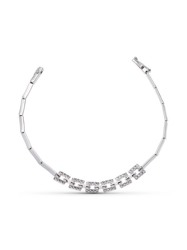 18K PULSERA ORO BLANCO CUADRADOS...