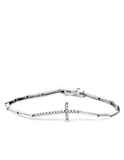 18K PULSERA ORO BLANCO CRUZ...