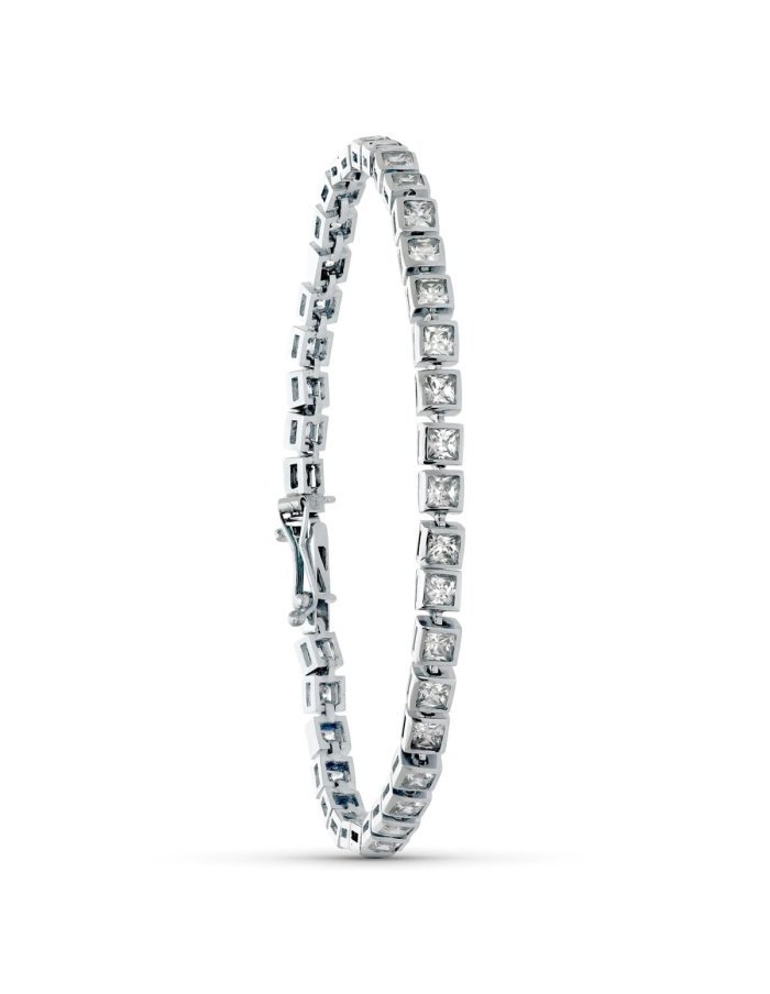18K PULSERA ORO BLANCO CIRCONITAS 20 CM