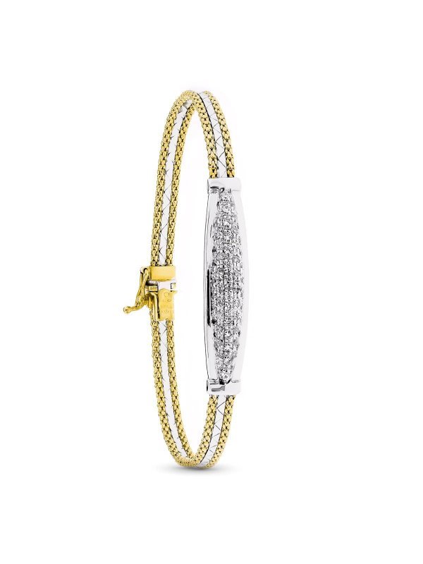 18K PULSERA ORO BICOLOR SEMIRIGIDA...