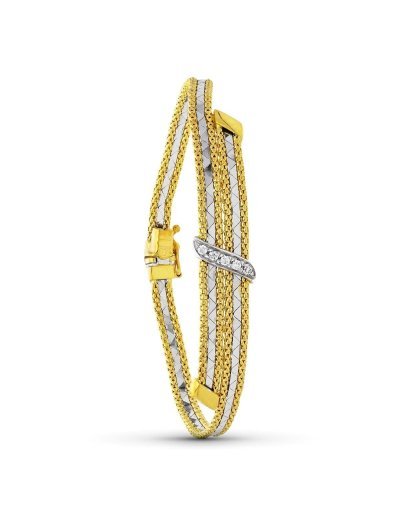 18K PULSERA ORO BICOLOR...