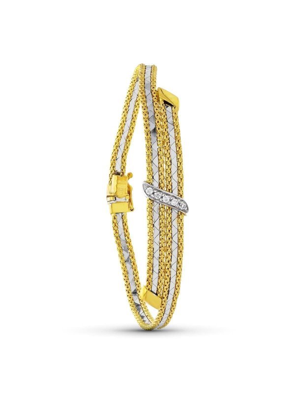 18K PULSERA ORO BICOLOR CIRCONITAS