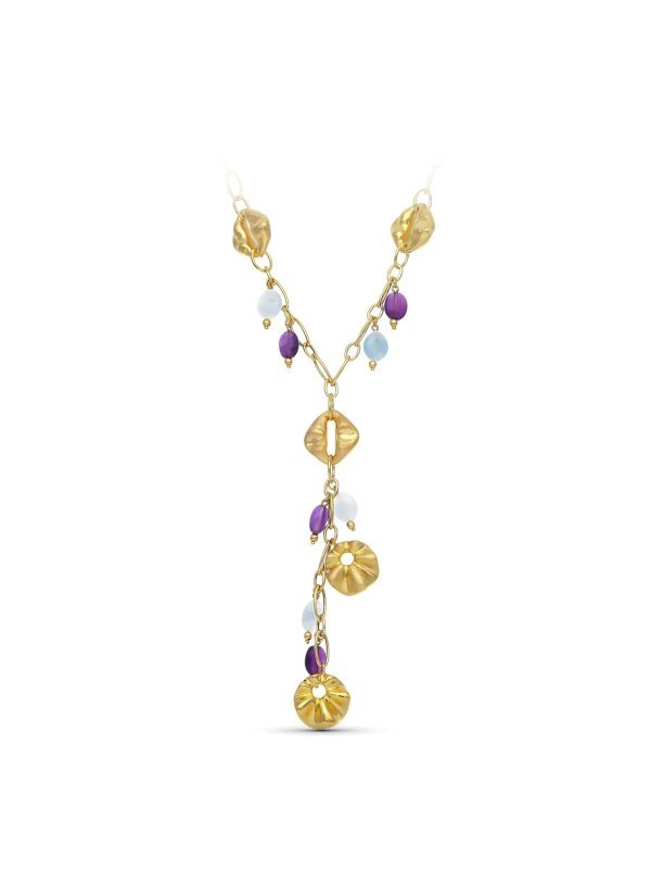 18K GARGANTILLA ORO AMARILLO FLORES Y...