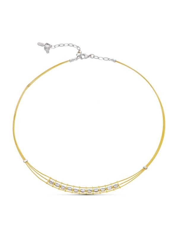 18K GARGANTILLA ORO BICOLOR HILOS
