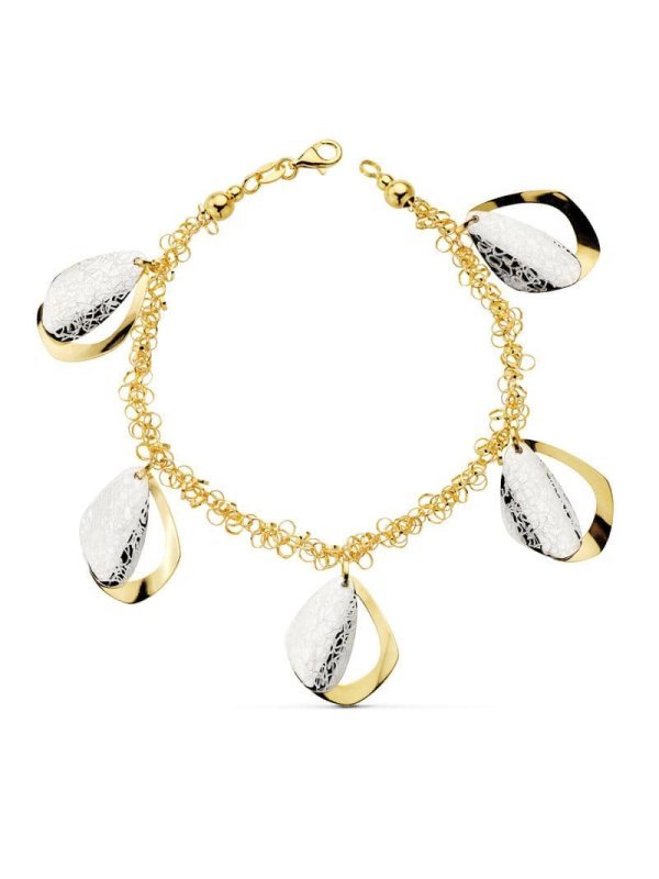 18K PULSERA BICOLOR FETICHES 19CM