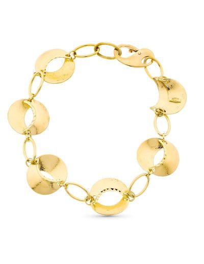18K PULSERA BICOLOR ESLABONES