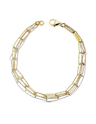 18K PULSERA TRICOLOR 19.5CM...