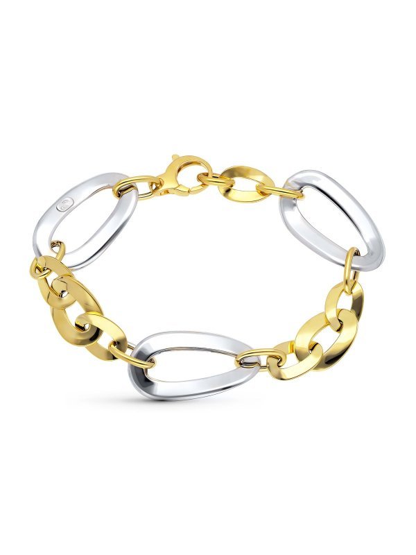 18K PULSERA ORO BICOLOR ESLABONES