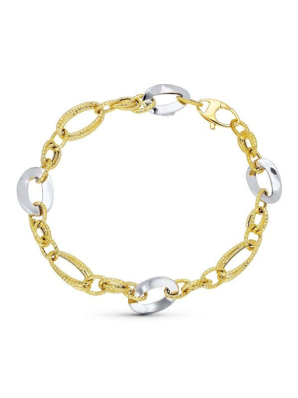18k PULSERA ORO BICOLOR ESLABONES