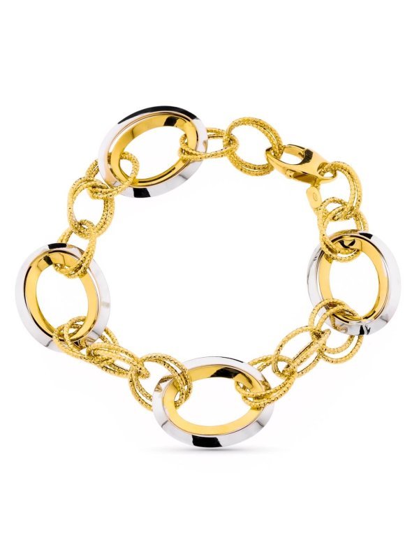 18K PULSERA BICOLOR ESLABONES 11.15 GR