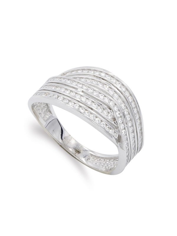 18K SORTIJA ORO BLANCO Y CIRCONITAS