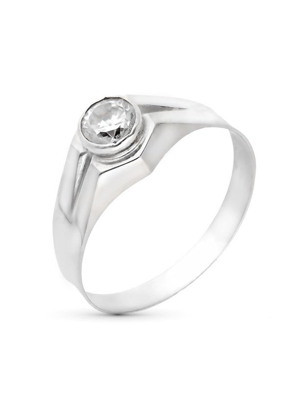 18K SOLITARIO ORO BLANCO CADETE
