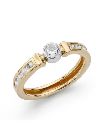 18K SORTIJA BICOLOR CIRCONITAS