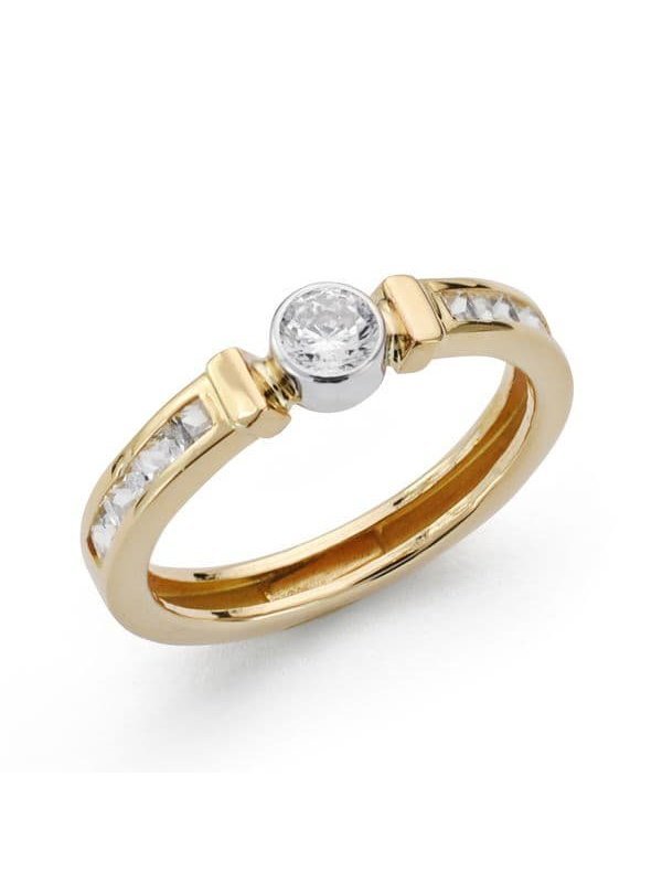 18K SORTIJA BICOLOR CIRCONITAS