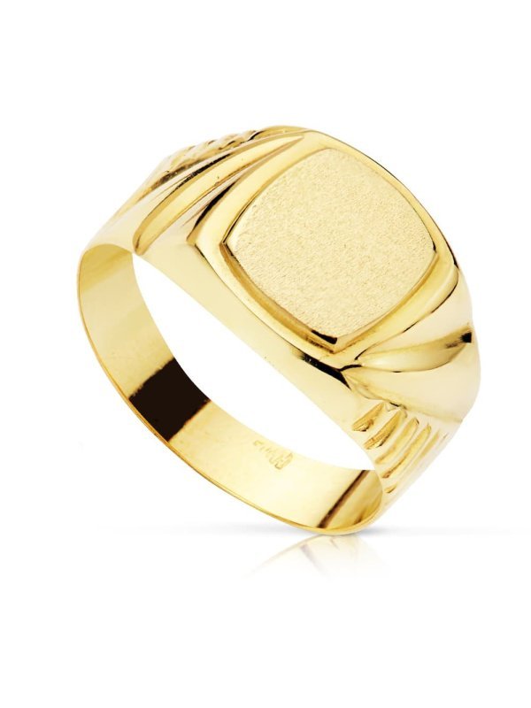 18K SELLO CADETE TALLADO 8X7 MM