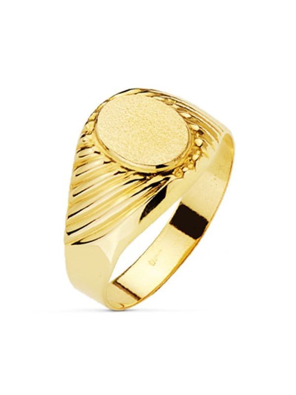18K SELLO ORO AMARILLO CABALLERO TALLADO
