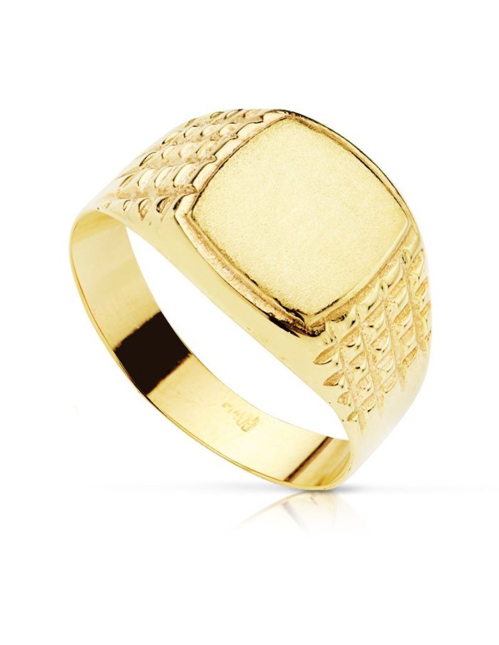 18K SELLO CABALLERO HUECO 10X9 MM