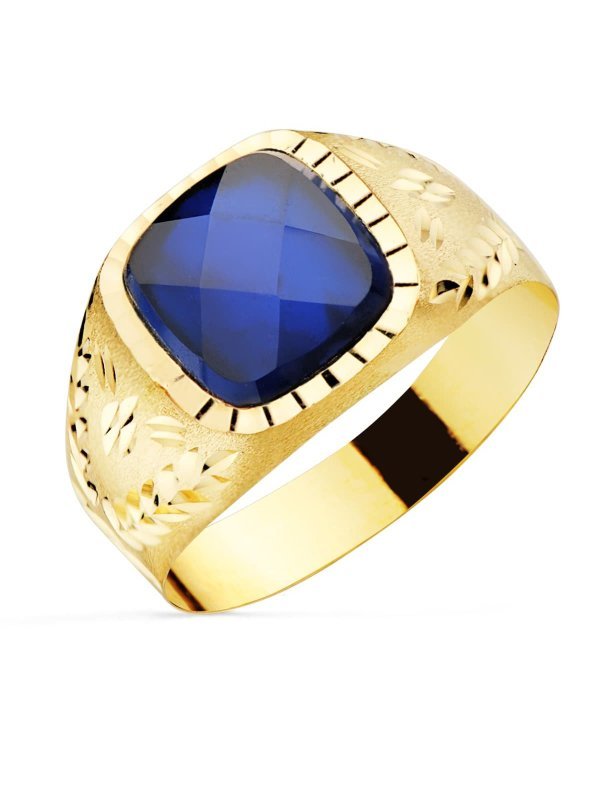 18K SELLO ORO AMARILLO CABALLERO CON...