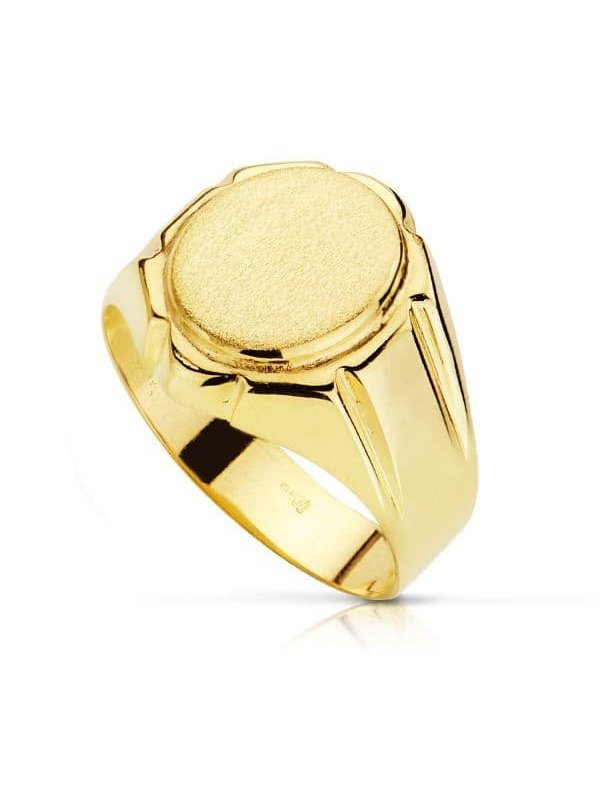 18K SELLO ORO AMARILLO CABALLERO TALLADO