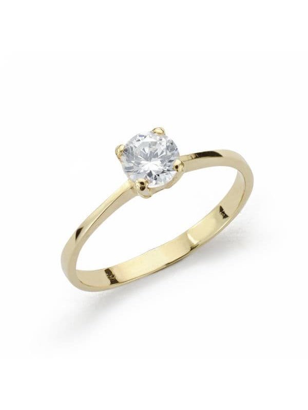 18K SOLITARIO ORO AMARILLO CIRCONITA...
