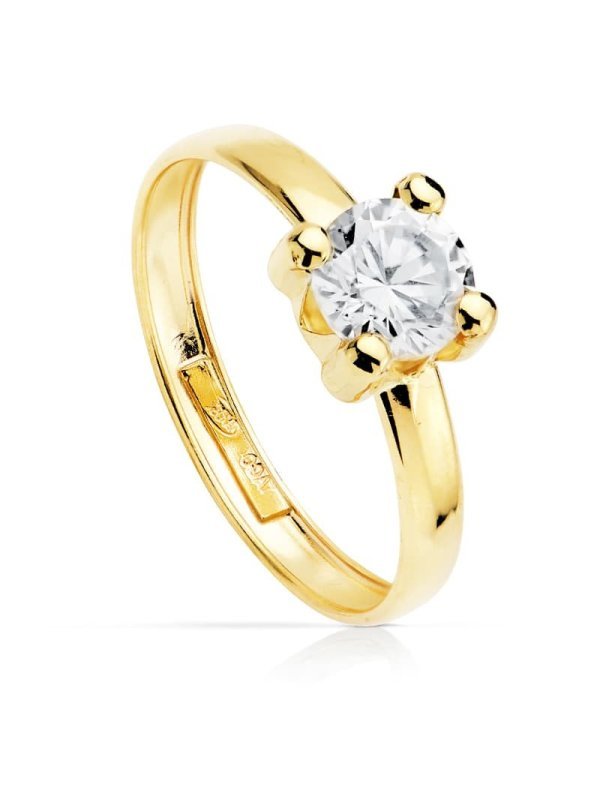 18K SOLITARIO ORO AMARILLO CIRCONITA...