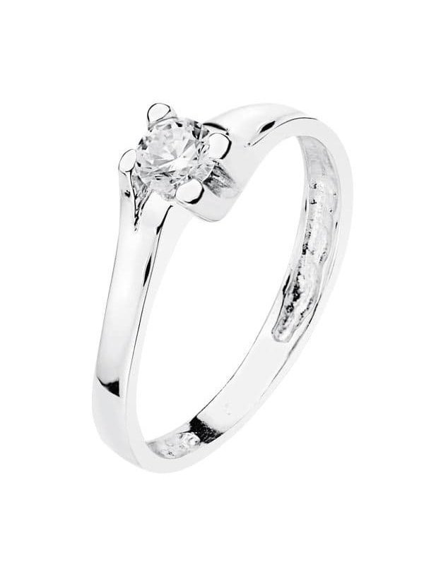 18K SOLITARIO ORO BLANCO CIRCONITA 5 MM