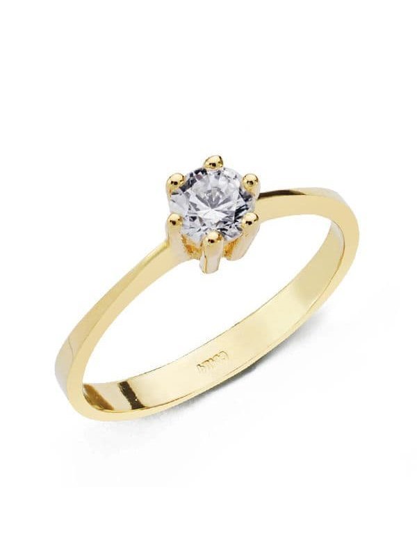 18K SOLITARIO ORO AMARILLO CIRCONITA...
