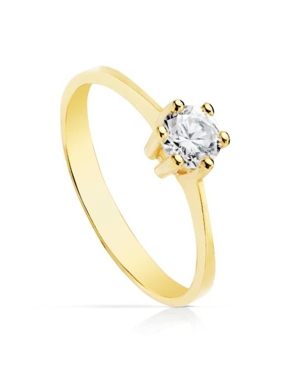 18K SOLITARIO ORO AMARILLO CIRCONITA...