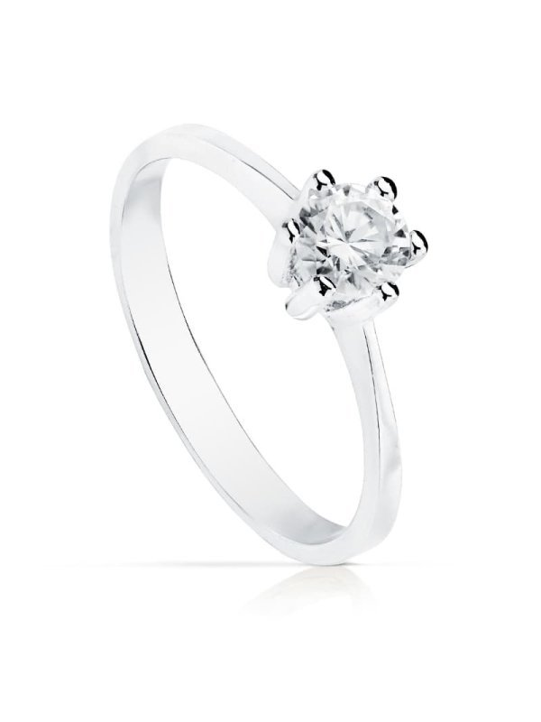 18K SOLITARIO ORO BLANCO CIRCONITA 5 MM
