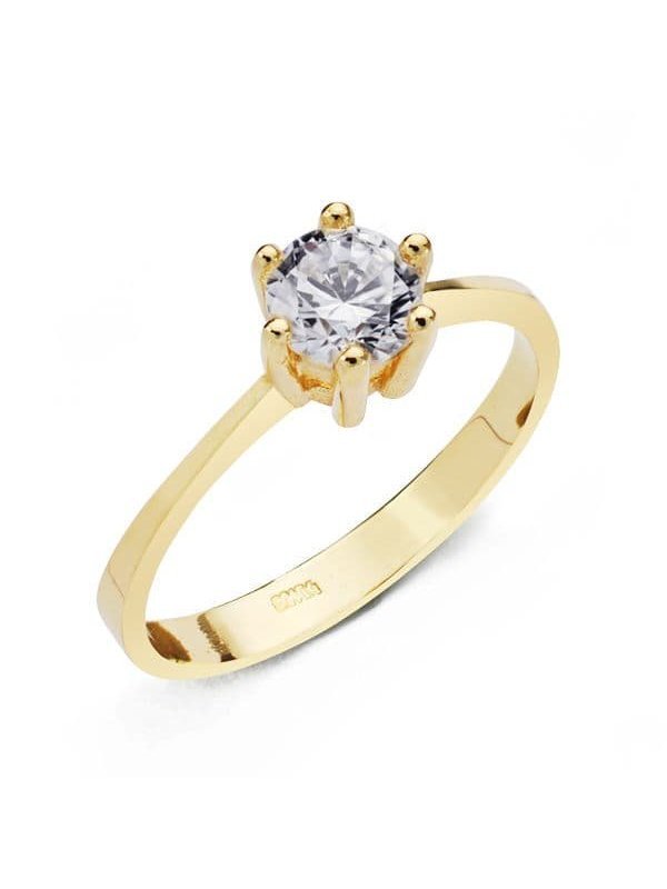 18K SOLITARIO ORO AMARILLO CIRCONITA...