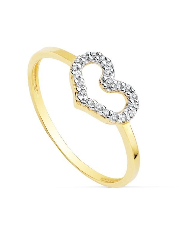 18K SORTIJA ORO BICOLOR CORAZON...