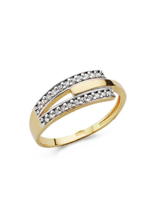 18K SORTIJA BICOLOR CIRCONITAS