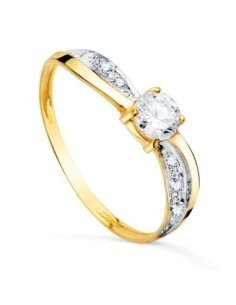 18K SOLITARIO ORO BICOLOR...