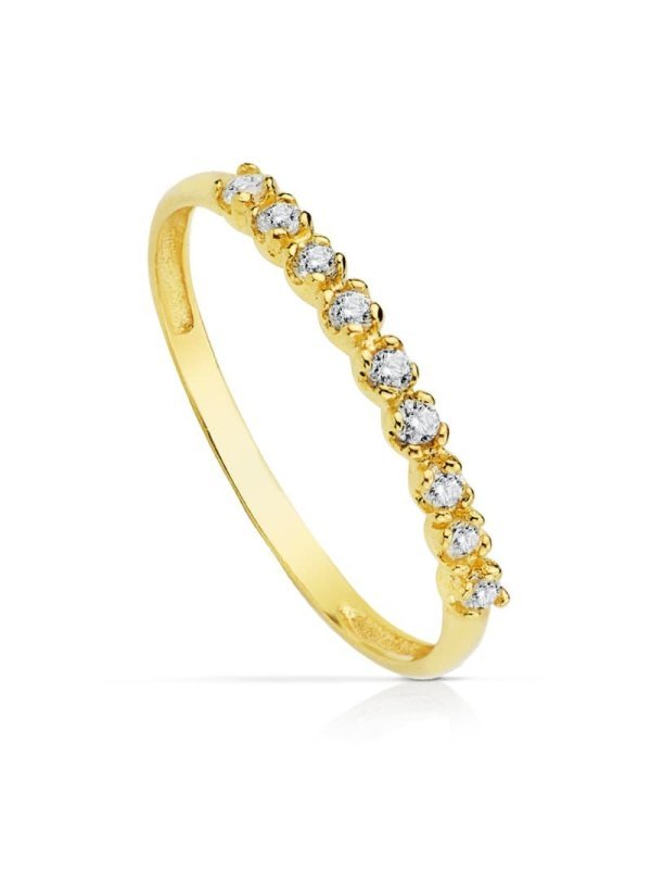 18K SORTIJA ORO AMARILLO 9 CIRCONITAS...