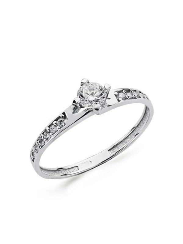 18K SOLITARIO ORO BLANCO CIRCONITAS 4 MM