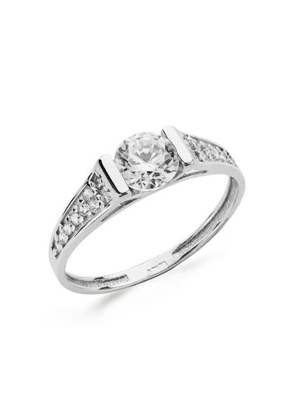 18K SOLITARIO ORO BLANCO CIRCONITAS 5 MM