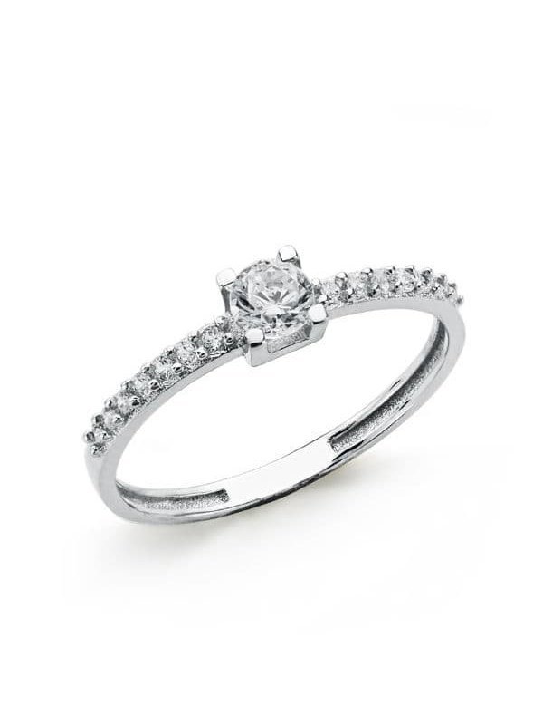18K SOLITARIO ORO BLANCO CIRCONITAS 4 MM