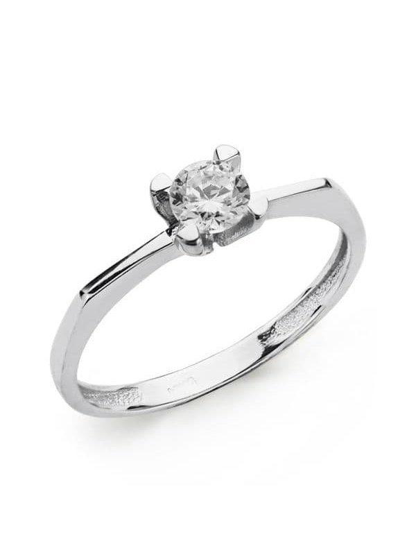 18K SOLITARIO ORO BLANCO CIRCONITA 5 MM