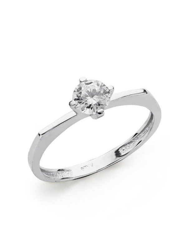 18K SOLITARIO ORO BLANCO CIRCONITA 5 MM