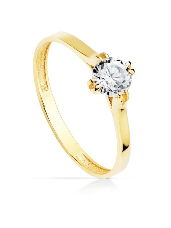 18K SOLITARIO ORO AMARILLO CIRCONITA...